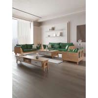 匠者白蠟?zāi)鞠盗屑揖撸篔D-611沙發(fā)原木色1+2+3