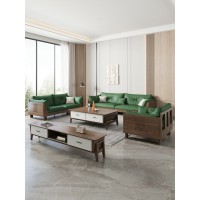 匠者白蠟木系列家具：JD-611沙發胡桃色1+2+3