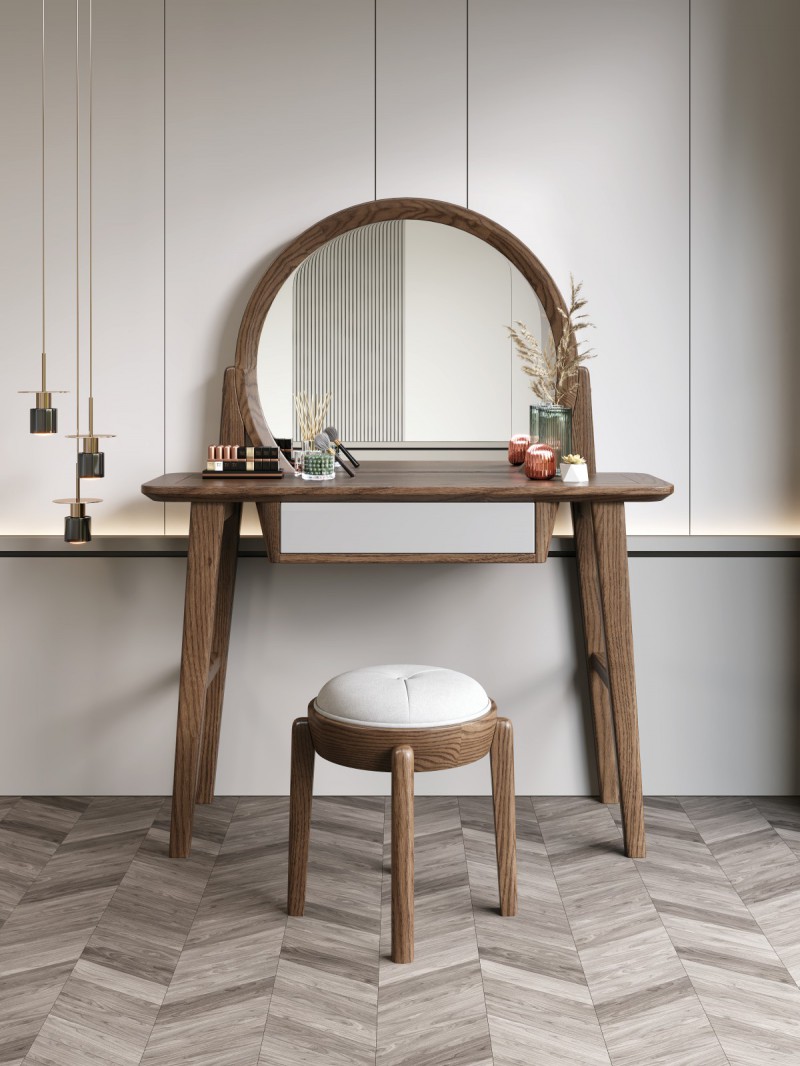 匠者白蠟?zāi)鞠盗屑揖撸篔D-610妝臺(tái)胡桃色