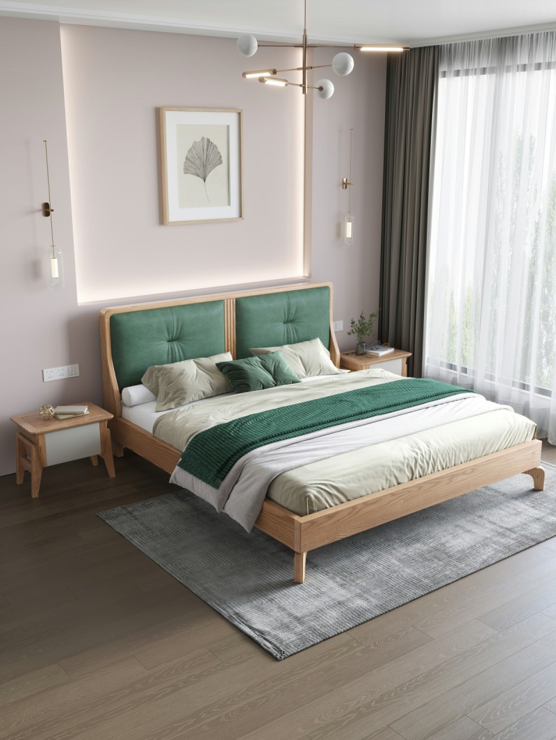 匠者白蠟?zāi)鞠盗屑揖撸篔D-605床原木色