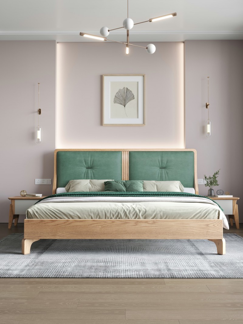 匠者白蠟?zāi)鞠盗屑揖撸篔D-605床原木色