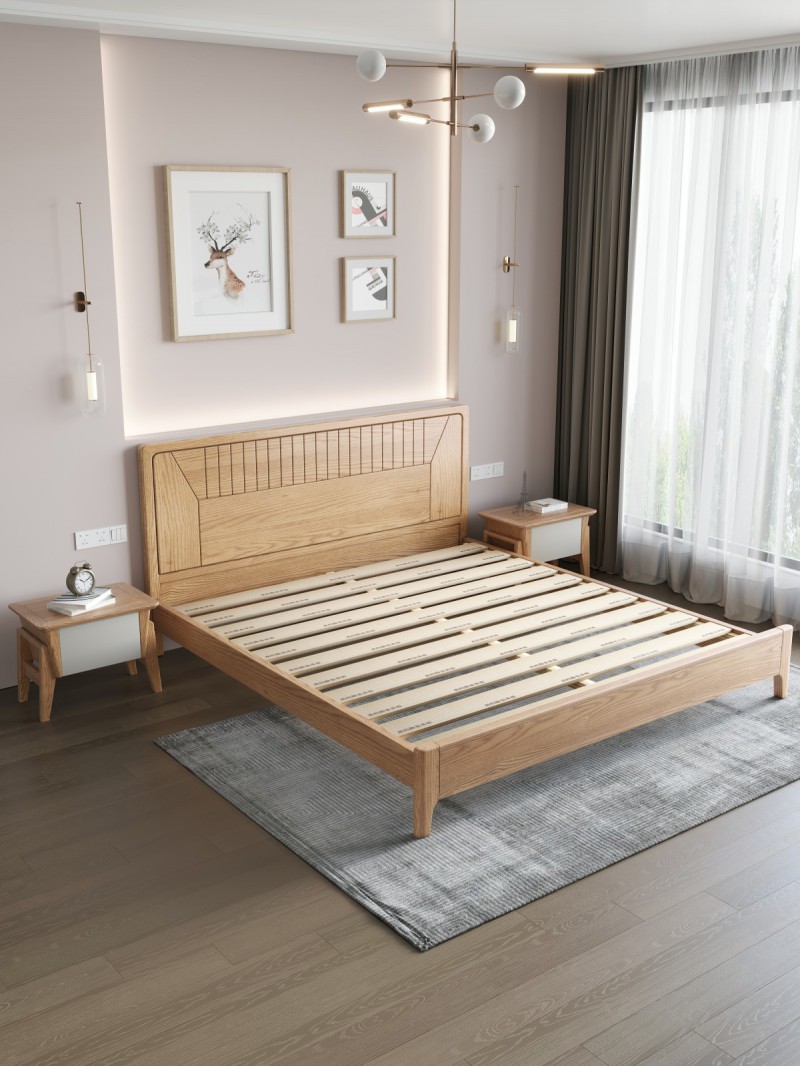 匠者白蠟?zāi)鞠盗屑揖撸篔D-602床原木色