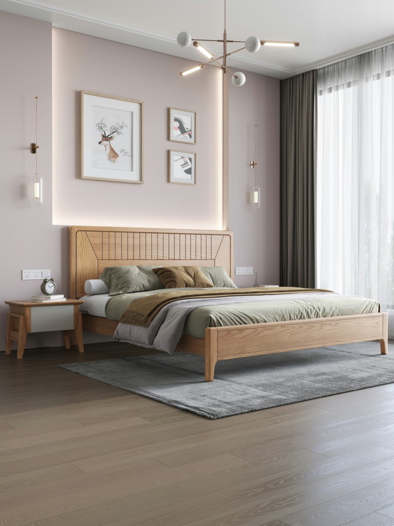 匠者白蠟?zāi)鞠盗屑揖撸篔D-602床原木色