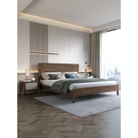 匠者白蠟木系列家具：JD-602床胡桃色