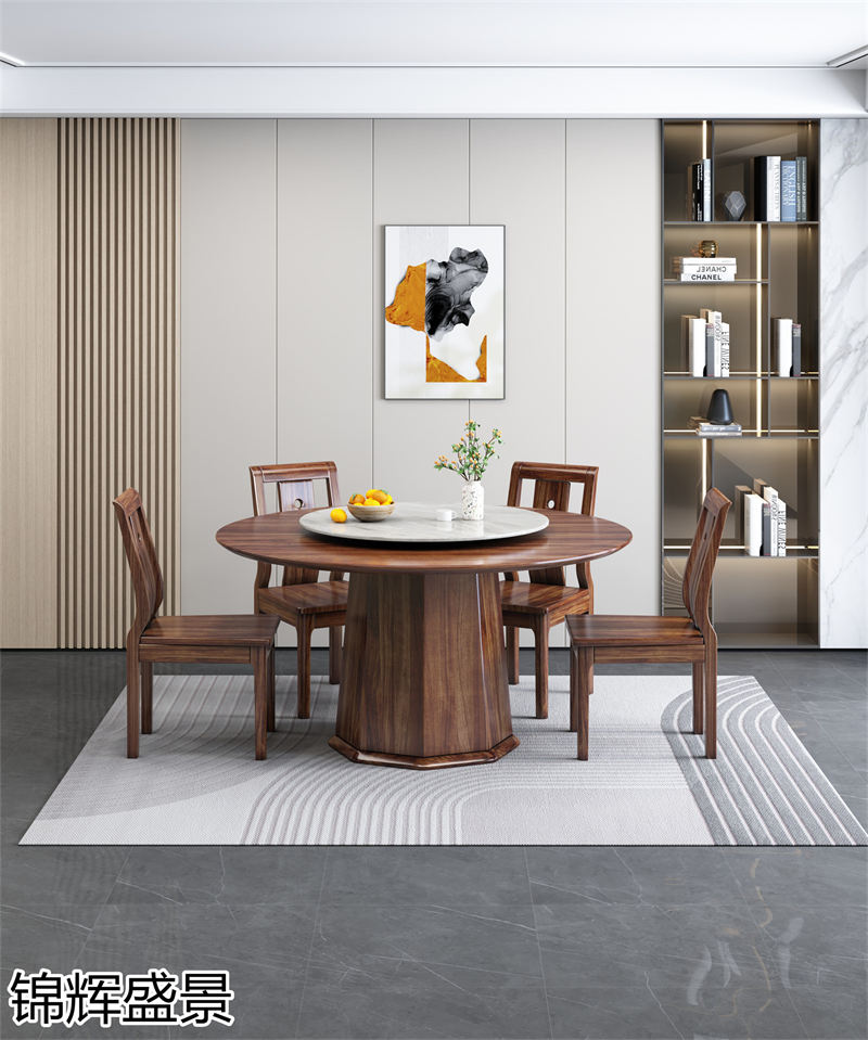 錦輝盛景現(xiàn)代實木風(fēng)格烏金木家具