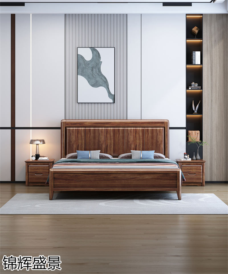 錦輝盛景現(xiàn)代實木風(fēng)格烏金木家具