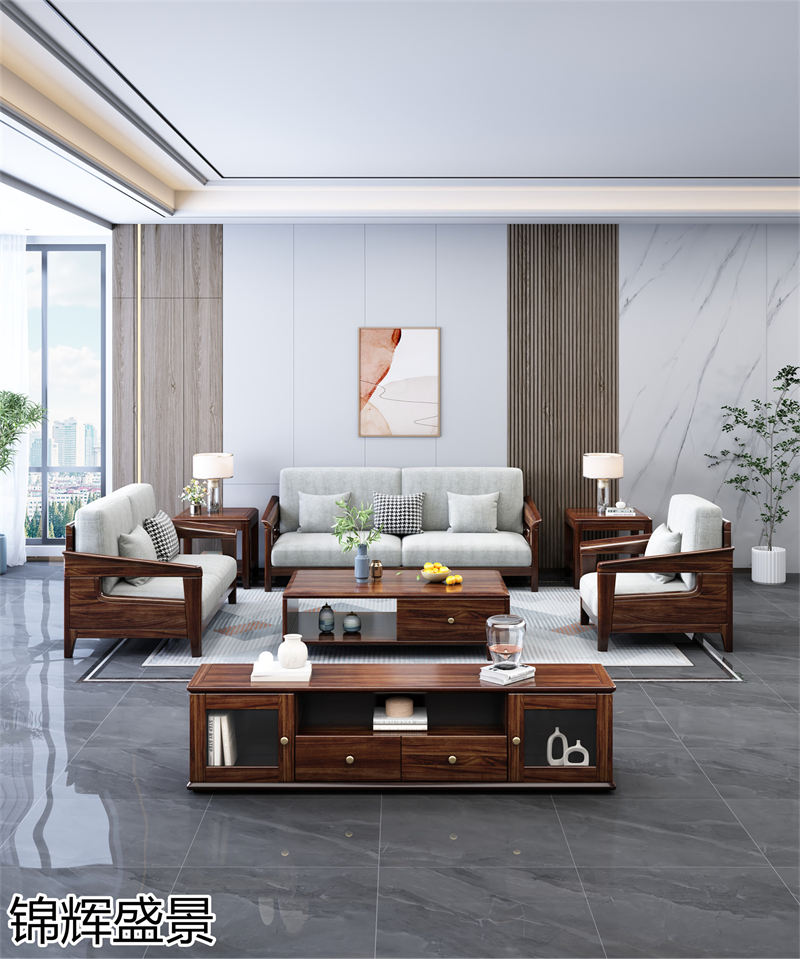 錦輝盛景現(xiàn)代實木風(fēng)格烏金木家具