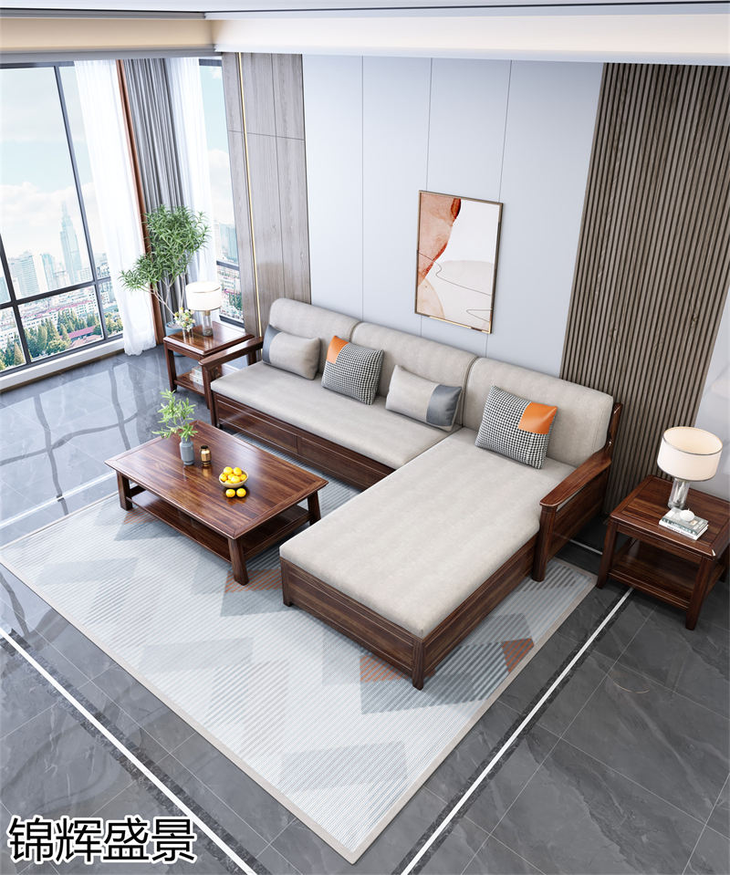 錦輝盛景現(xiàn)代實木風(fēng)格烏金木家具