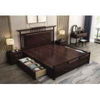 瑞聯新中式家具：A63#（抽屜高箱）床