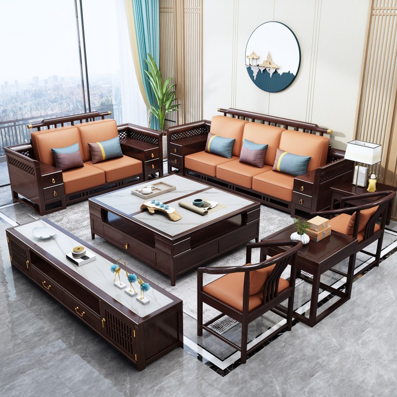 瑞聯新中式家具：806#厚墊高靠沙發