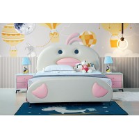 嘻哈年華青少年兒童軟體床H28#（白+粉）