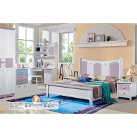 嘻哈年華青少年兒童實木床8005#（簡單快樂）粉白