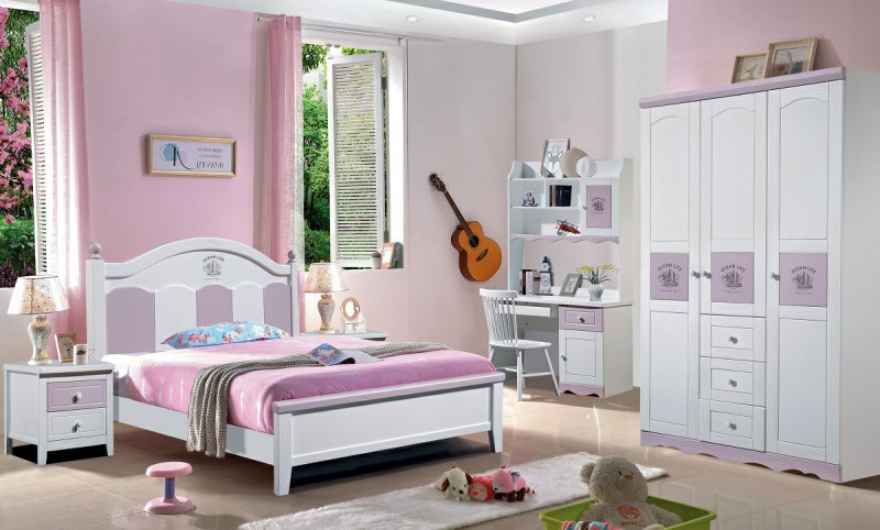 青少年兒童實(shí)木床507#（夢(mèng)想航行）粉白