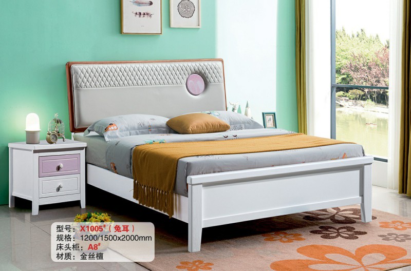 青少年兒童實木床X1005#（兔耳）