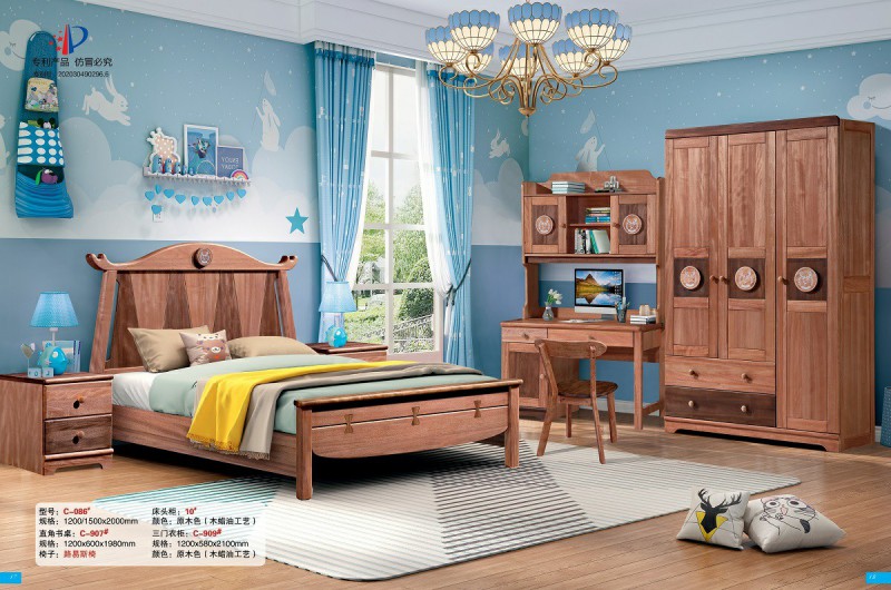 青少年兒童金絲檀木木蠟油工藝床C-086#