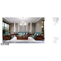 寶藝悅檀新中式烏金木全屋定制，愛里古夷蘇木(黑檀木)，烏金木實木門廠家，賢寶家具