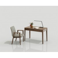 天倫雅樂現代極簡南美黑胡桃木家具： ST101書桌、SY101書椅 皮