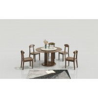 天倫雅樂現(xiàn)代極簡南美黑胡桃木家具： CT102圓餐臺(tái)、CY102餐椅