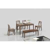 天倫雅樂現代極簡南美黑胡桃木家具：CT101餐臺、CY101餐椅、CD108長凳