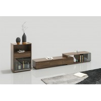 天倫雅樂(lè)現(xiàn)代極簡(jiǎn)南美黑胡桃木家具：TV103電視柜、TV103邊柜