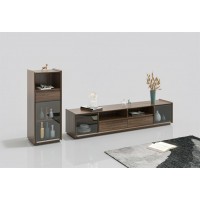 天倫雅樂(lè)現(xiàn)代極簡(jiǎn)南美黑胡桃木家具：TV102電視柜、TV102-B邊柜