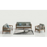 天倫雅樂現(xiàn)代極簡(jiǎn)南美黑胡桃木家具：SF110沙發(fā)1+2+3