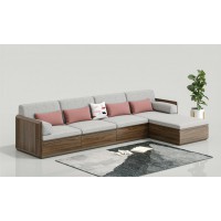 天倫雅樂現代極簡南美黑胡桃木家具：SF106轉角沙發