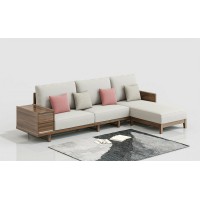 天倫雅樂現(xiàn)代極簡南美黑胡桃木家具：SF102轉(zhuǎn)角沙發(fā)