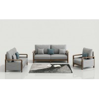 天倫雅樂現(xiàn)代極簡南美黑胡桃木家具：SF101沙發(fā)1+2+3