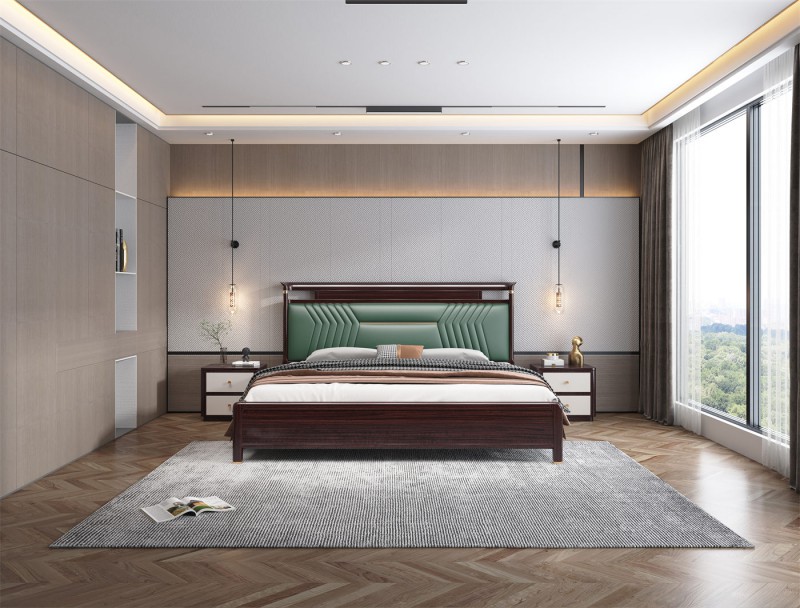 阿姆雷特新中式金絲檀木HT69床