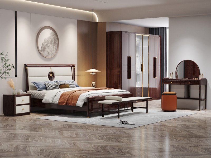 阿姆雷特新中式金絲檀木HT66床