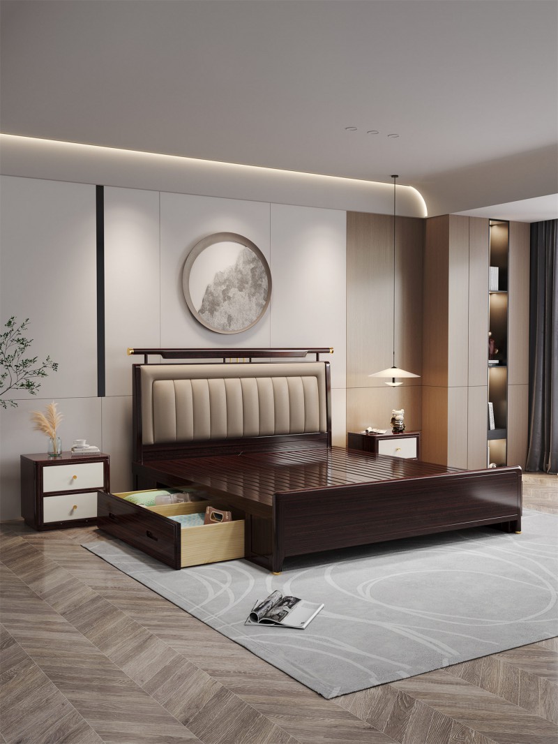 阿姆雷特新中式金絲檀木HT65床