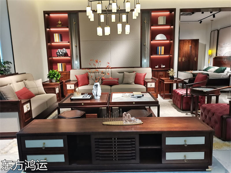 品橡家具 盧西彼海 東方鴻運國潮新中式烏金木家具展廳實拍
