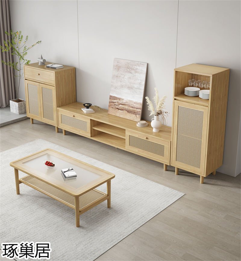 琢巢居 侘寂風(fēng)編藤實(shí)木家具