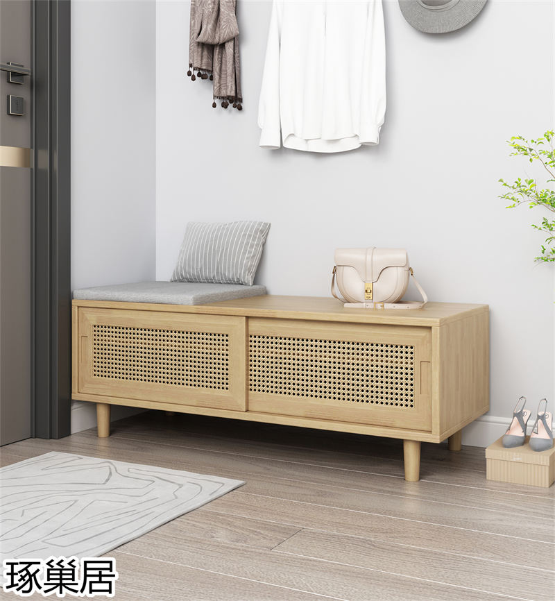 琢巢居 侘寂風(fēng)編藤實(shí)木家具