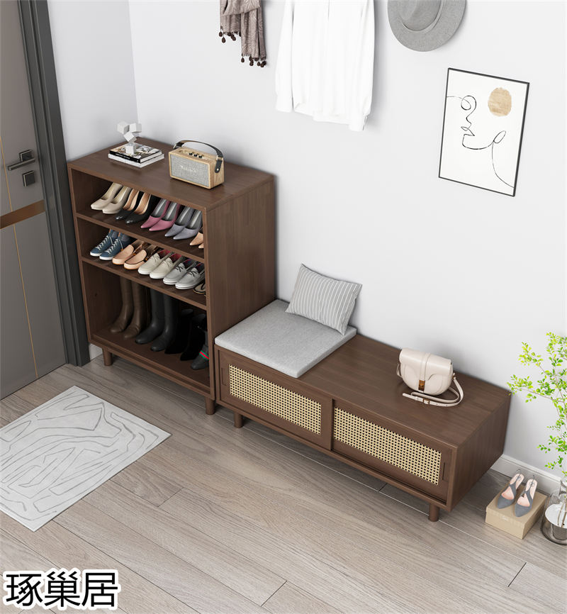 琢巢居 侘寂風(fēng)編藤實(shí)木家具