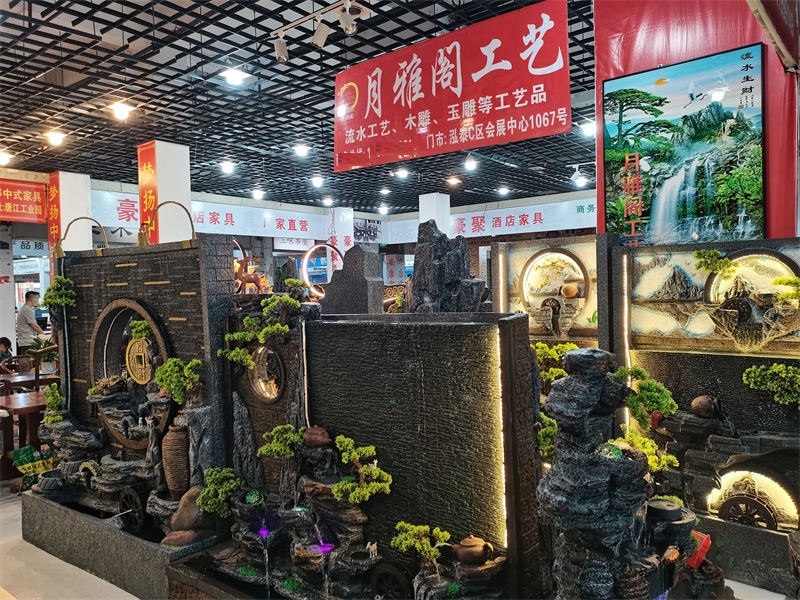 南康風水家居擺件,江西樹脂開業擺件批發,贛州假山流水擺件定制