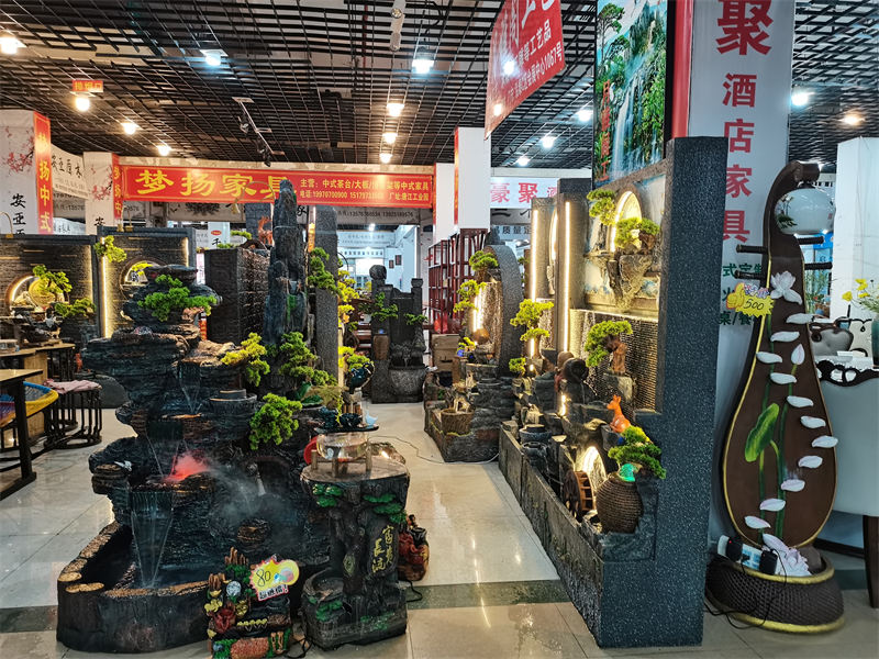 南康風水家居擺件,江西樹脂開業擺件批發,贛州假山流水擺件定制