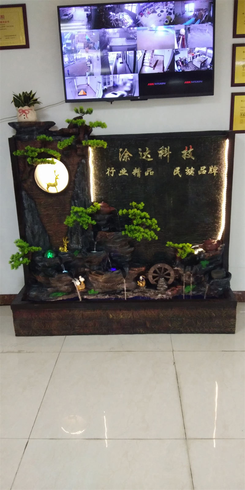 南康風水家居擺件,江西樹脂開業擺件批發,贛州假山流水擺件定制