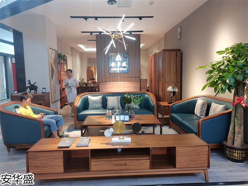 安華盛 現(xiàn)代極簡(jiǎn)風(fēng)格烏金木家具展廳實(shí)拍