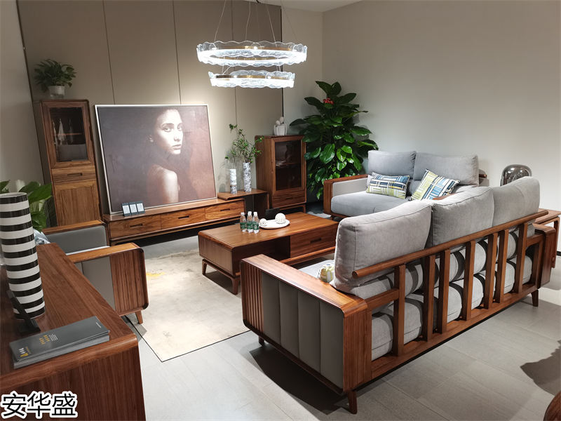 安華盛 現(xiàn)代極簡(jiǎn)風(fēng)格烏金木家具展廳實(shí)拍