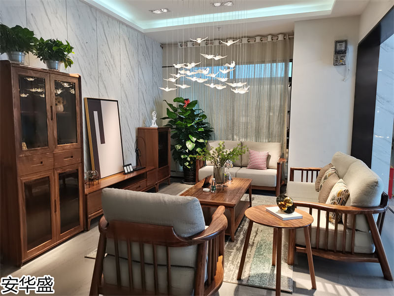 安華盛 現(xiàn)代極簡(jiǎn)風(fēng)格烏金木家具展廳實(shí)拍