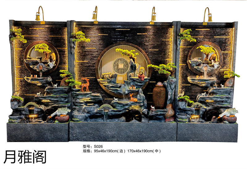 南康風水家居擺件,江西樹脂開業擺件批發,贛州假山流水擺件定制