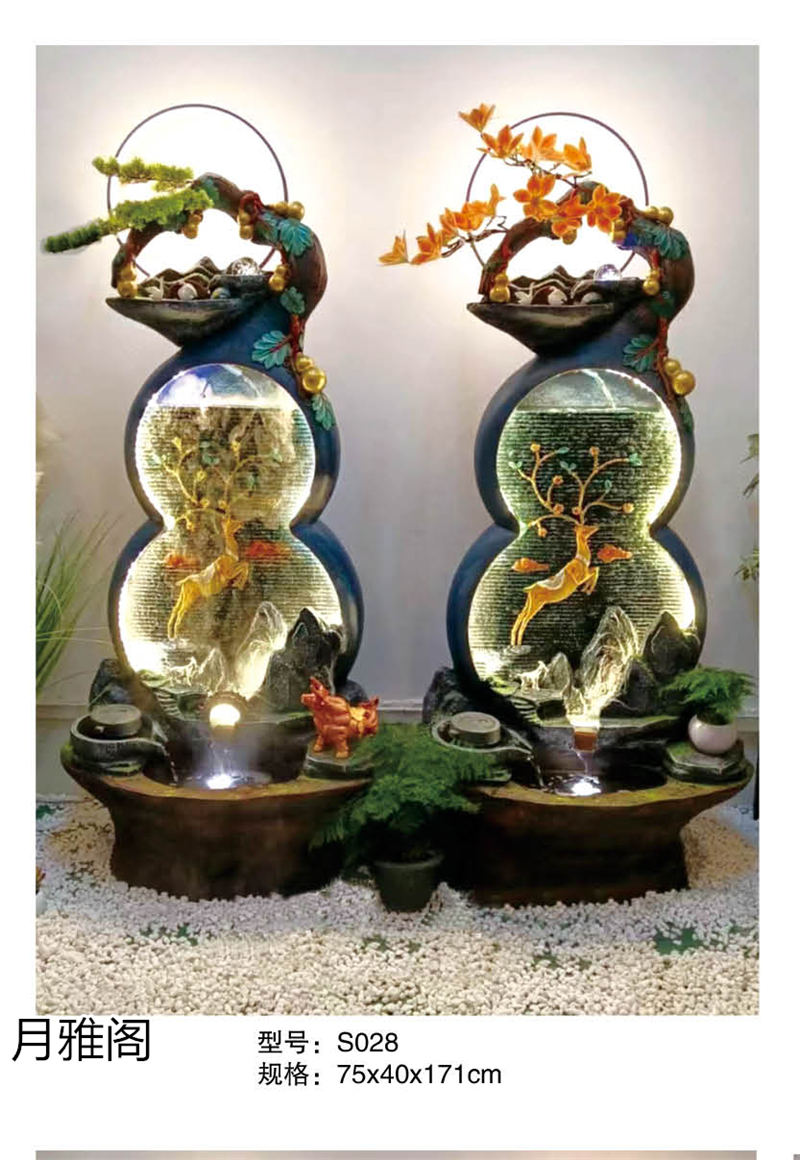 南康風水家居擺件,江西樹脂開業擺件批發,贛州假山流水擺件定制