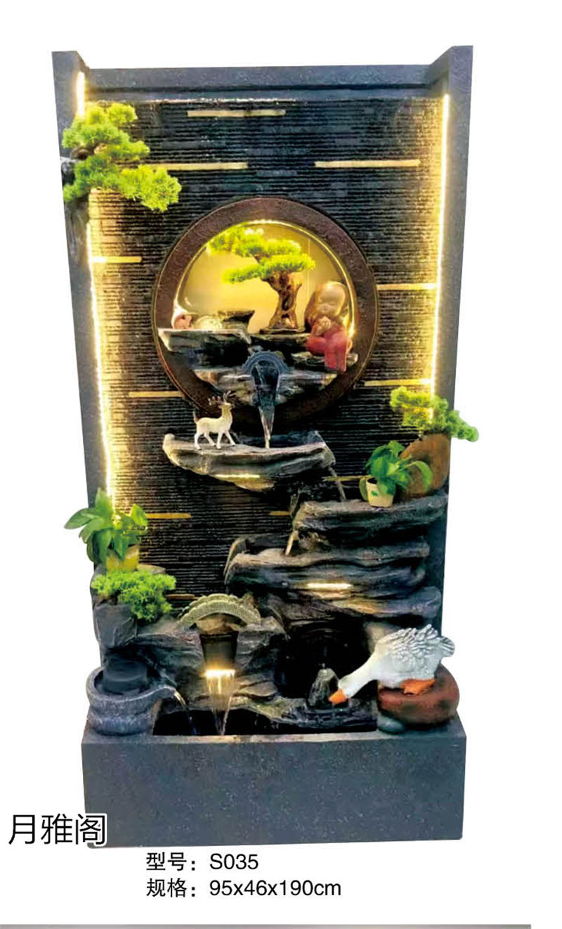 南康風水家居擺件,江西樹脂開業擺件批發,贛州假山流水擺件定制