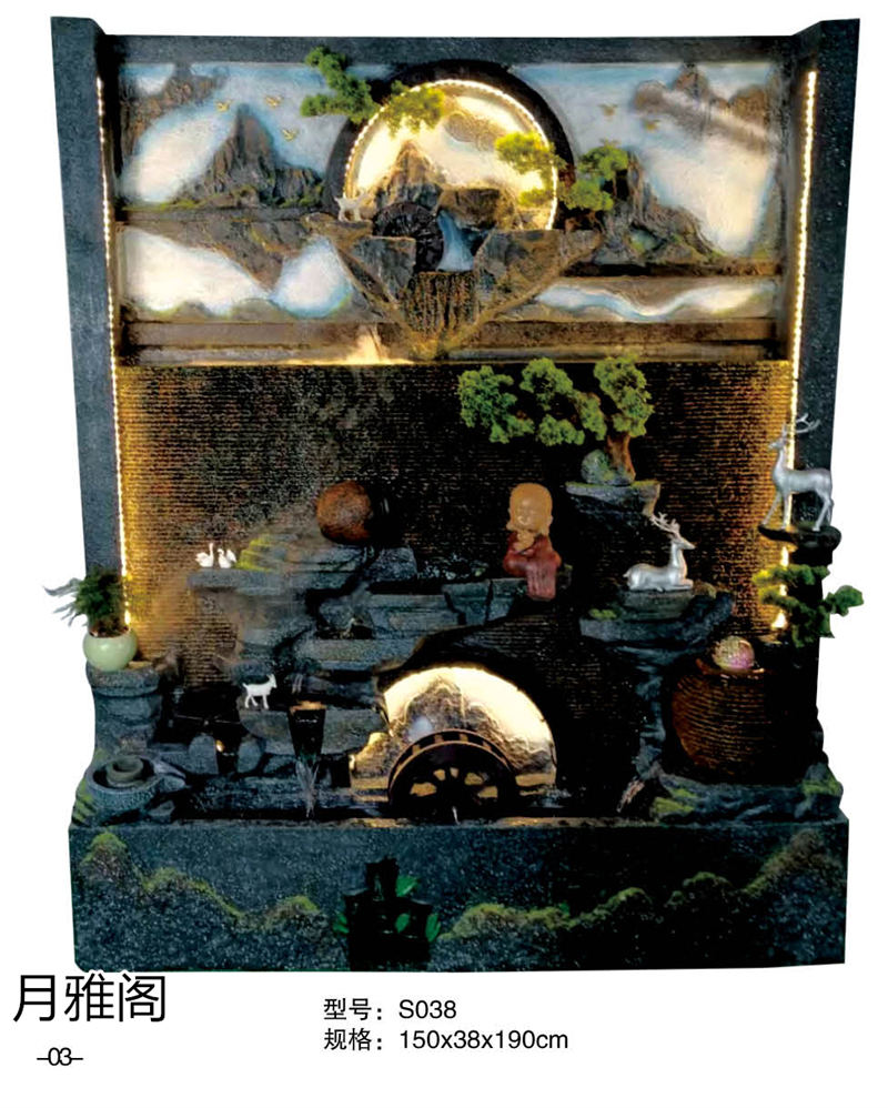 南康風水家居擺件,江西樹脂開業擺件批發,贛州假山流水擺件定制