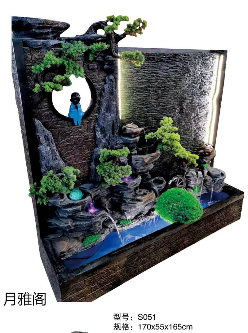 南康風水家居擺件,江西樹脂開業擺件批發,贛州假山流水擺件定制