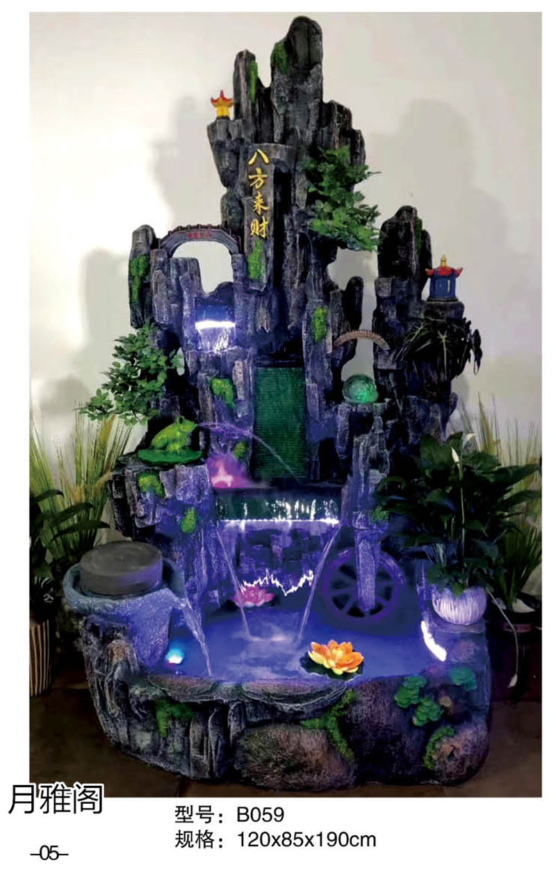 南康風水家居擺件,江西樹脂開業擺件批發,贛州假山流水擺件定制