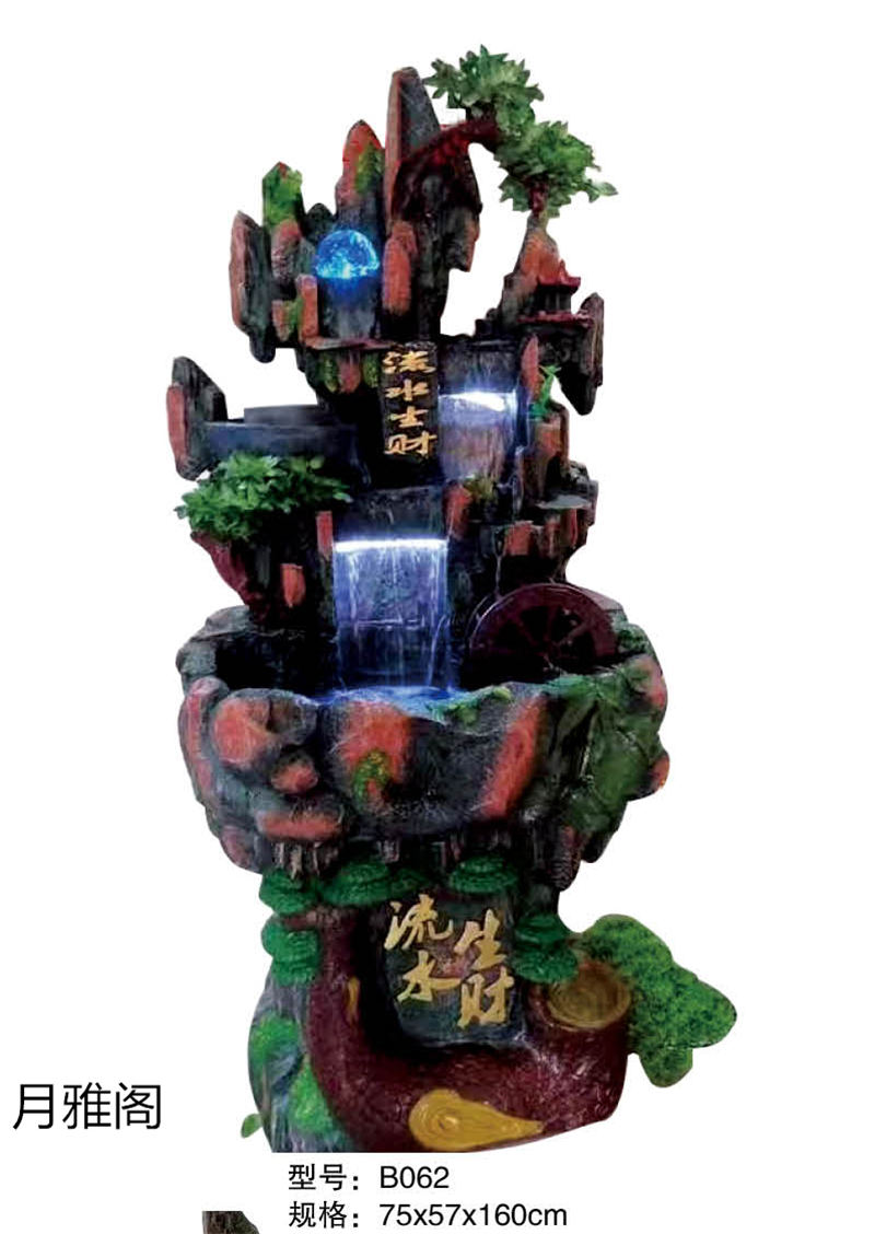南康風水家居擺件,江西樹脂開業擺件批發,贛州假山流水擺件定制
