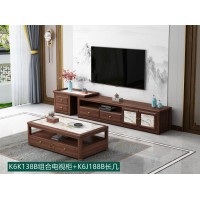 康優(yōu)寶輕奢新中式胡桃木家具：K6K138B組合電視柜+K6J188B長(zhǎng)幾